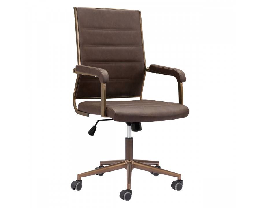 ZUO Auction Office Chair - Espresso/Bronze