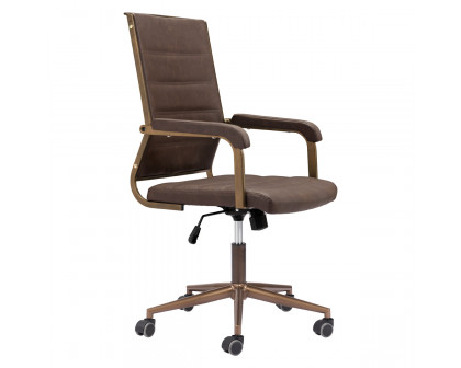 ZUO Auction Office Chair - Espresso/Bronze