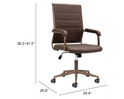 ZUO Auction Office Chair - Espresso/Bronze