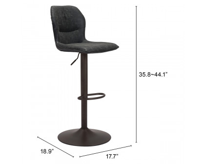 ZUO Vital Bar Chair - Vintage Black/Black