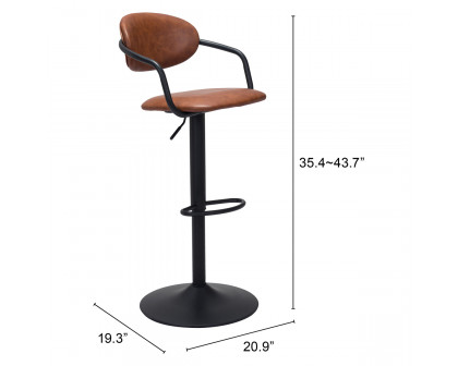 ZUO Kirby Bar Chair - Vintage Brown/Black