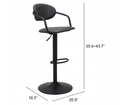 ZUO Kirby Bar Chair - Vintage Black/Black