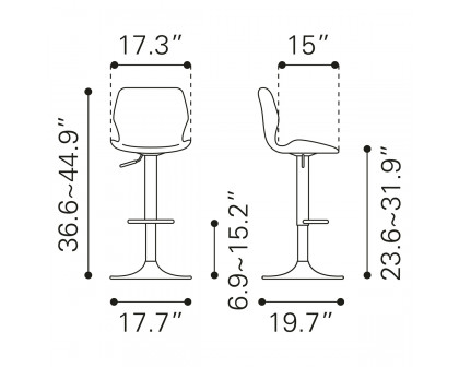 ZUO Seth Bar Chair - Vintage Black