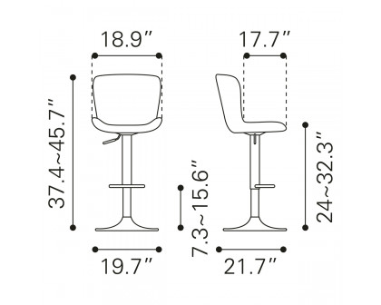 ZUO Tarley Bar Chair - Green/Black