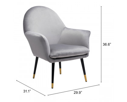 ZUO™ Alexandria Accent Chair - Gray/Blac/Gold