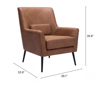 ZUO™ Ontario Accent Chair - Vintage Brown/Gold