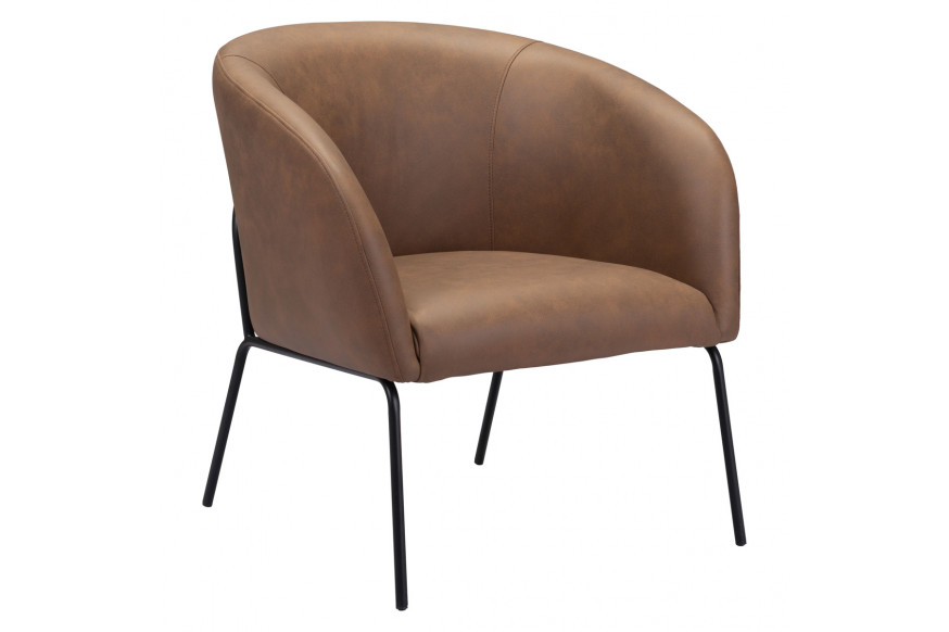 ZUO™ Quinten Accent Chair - Vintage Brown/Gold