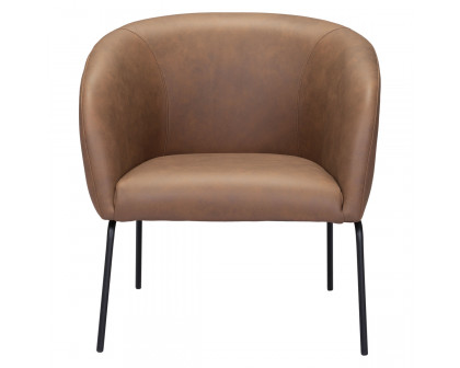 ZUO™ Quinten Accent Chair - Vintage Brown/Gold