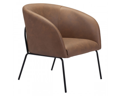 ZUO™ Quinten Accent Chair - Vintage Brown/Gold