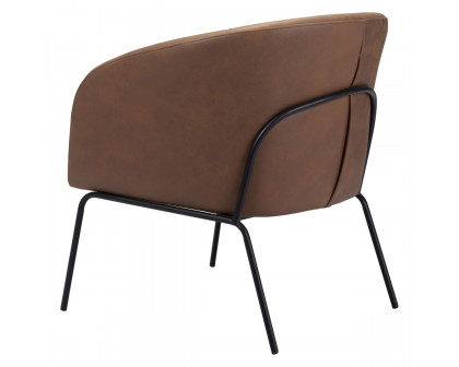 ZUO™ Quinten Accent Chair - Vintage Brown/Gold