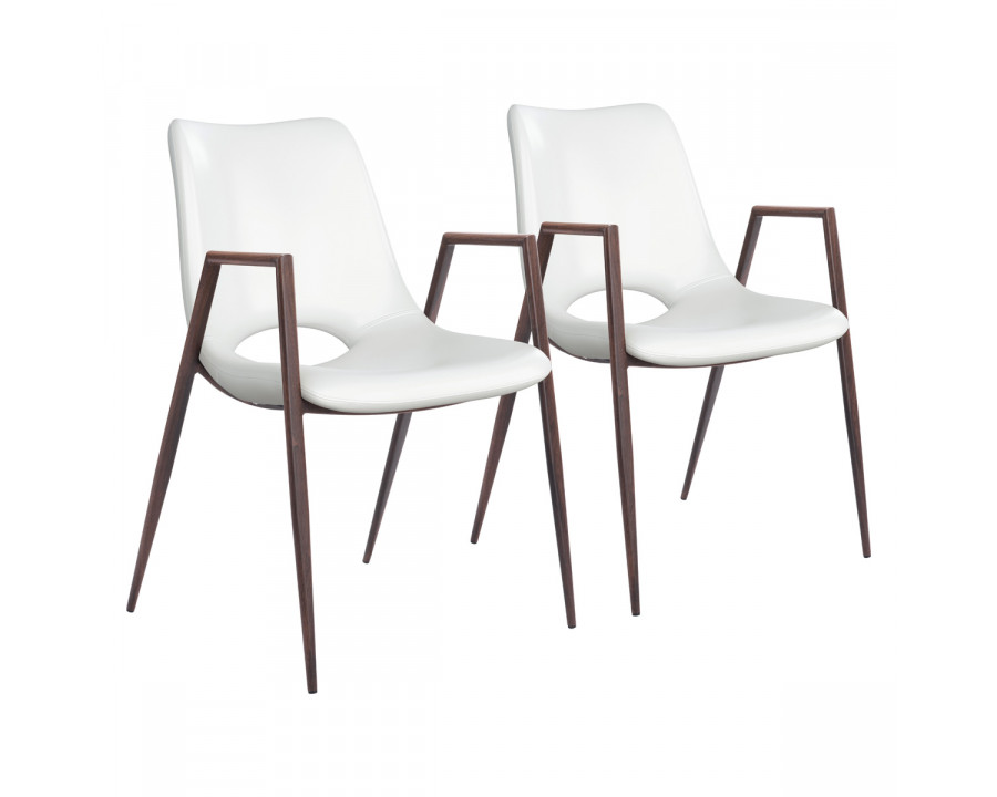 ZUO Desi Dining Chair (Set Of 2) - White/Dark Brown