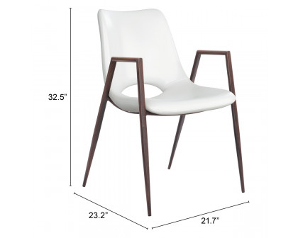 ZUO Desi Dining Chair (Set Of 2) - White/Dark Brown