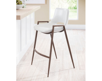 ZUO Desi Counter Chair (Set Of 2) - White/Dark Brown