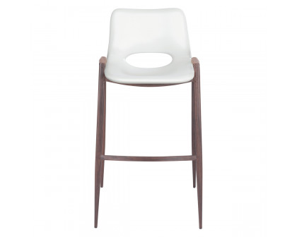 ZUO Desi Bar Chair (Set Of 2) - White/Dark Brown