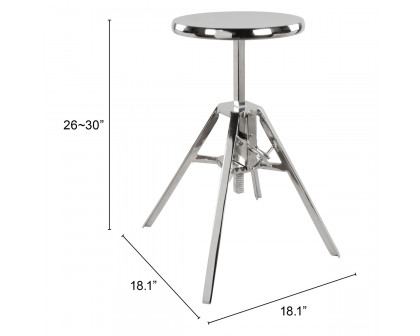 ZUO Mercy Stool - Silver