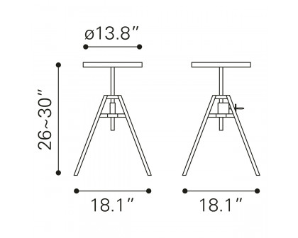 ZUO Mercy Stool - Silver