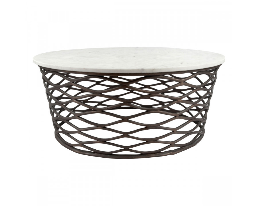 ZUO - Queen Coffee Table in Bronze/White