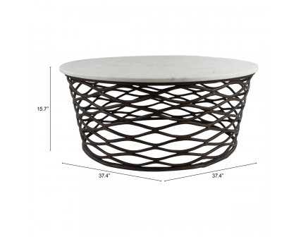 ZUO™ Queen Coffee Table - Bronze/White