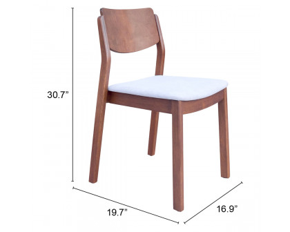 ZUO Desdamona Dining Chair - Light Gray/Walnut