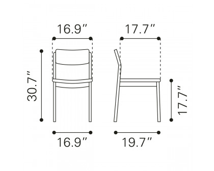 ZUO Desdamona Dining Chair - Light Gray/Walnut