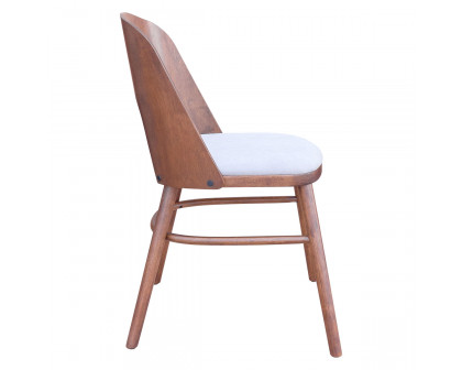 ZUO Iago Dining Chair - Light Gray/Walnut