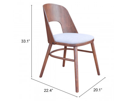 ZUO Iago Dining Chair - Light Gray/Walnut