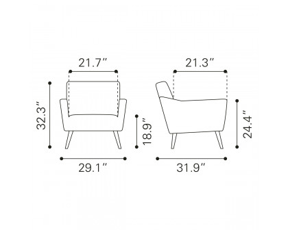 ZUO Bastille Accent Chair - Yellow/Matte Black