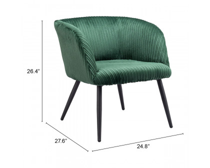 ZUO™ Papillion Accent Chair - Green/Matte Black