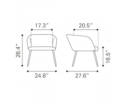 ZUO™ Papillion Accent Chair - Green/Matte Black