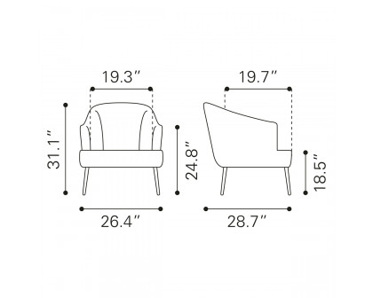 ZUO™ Ranier Accent Chair - Green/Matte Black