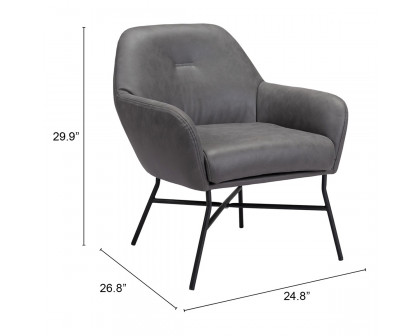 ZUO™ Hans Accent Chair - Vintage Gray/Matte Black