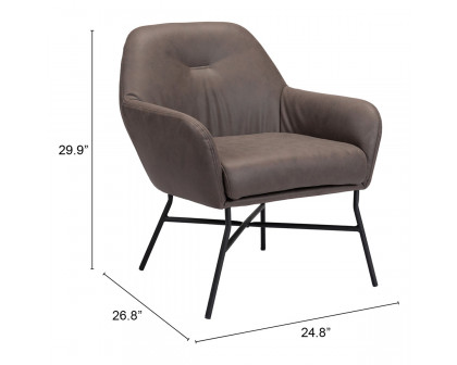 ZUO™ Hans Accent Chair - Vintage Brown/Matte Black