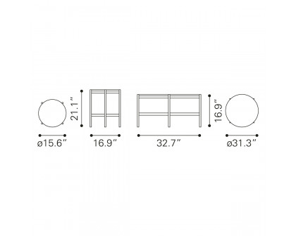 ZUO - Malo Coffee Table Set in Gray/Matte Black