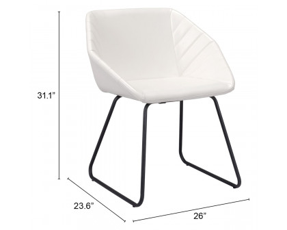 ZUO Miguel Dining Chair - White/Matte Black