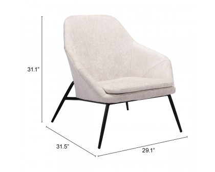 ZUO™ Manuel Accent Chair - Beige/Matte Black