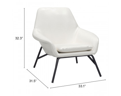 ZUO Javier Accent Chair - White/Matte Black