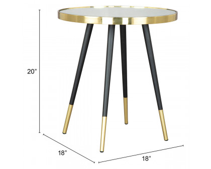 ZUO - Particle Side Table in Black/Gold/Black