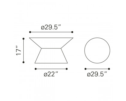 ZUO - Electron Coffee Table in Gold