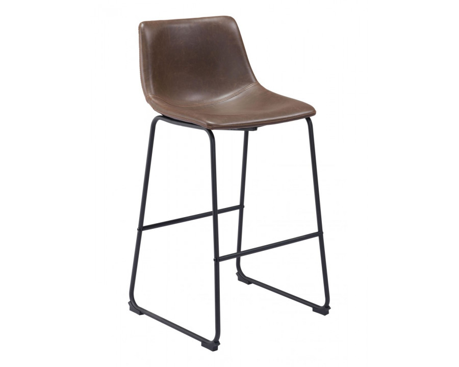 ZUO Smart Bar Chair (Set Of 2) - Vintage Espresso/Matte Black