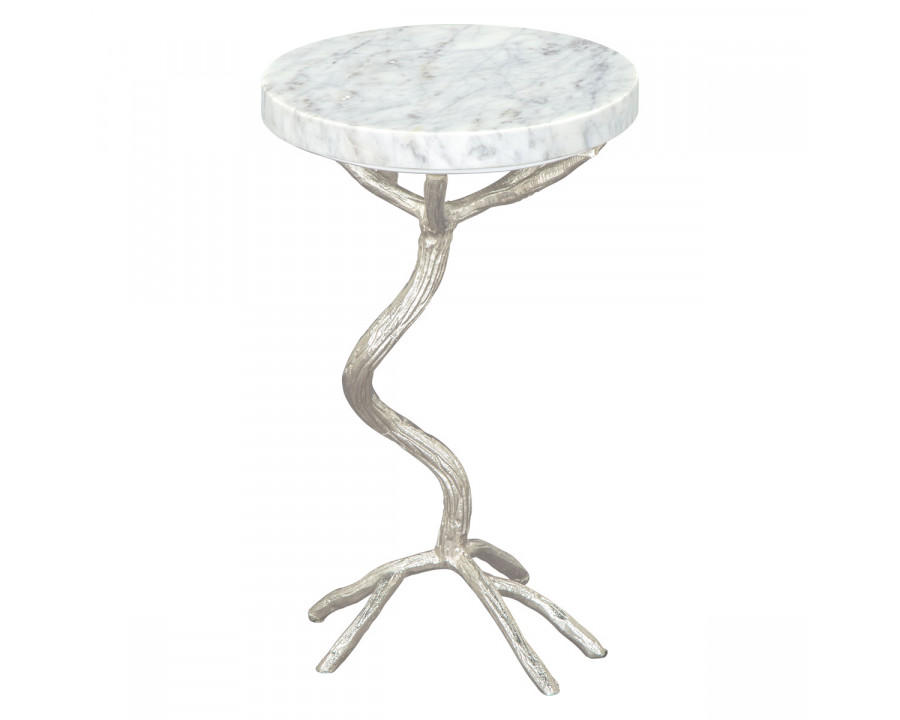 ZUO - Joel Side Table in White/Silver