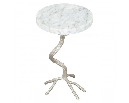 ZUO - Joel Side Table in White/Silver