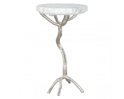 ZUO - Joel Side Table in White/Silver