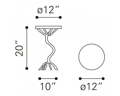 ZUO - Joel Side Table in White/Silver