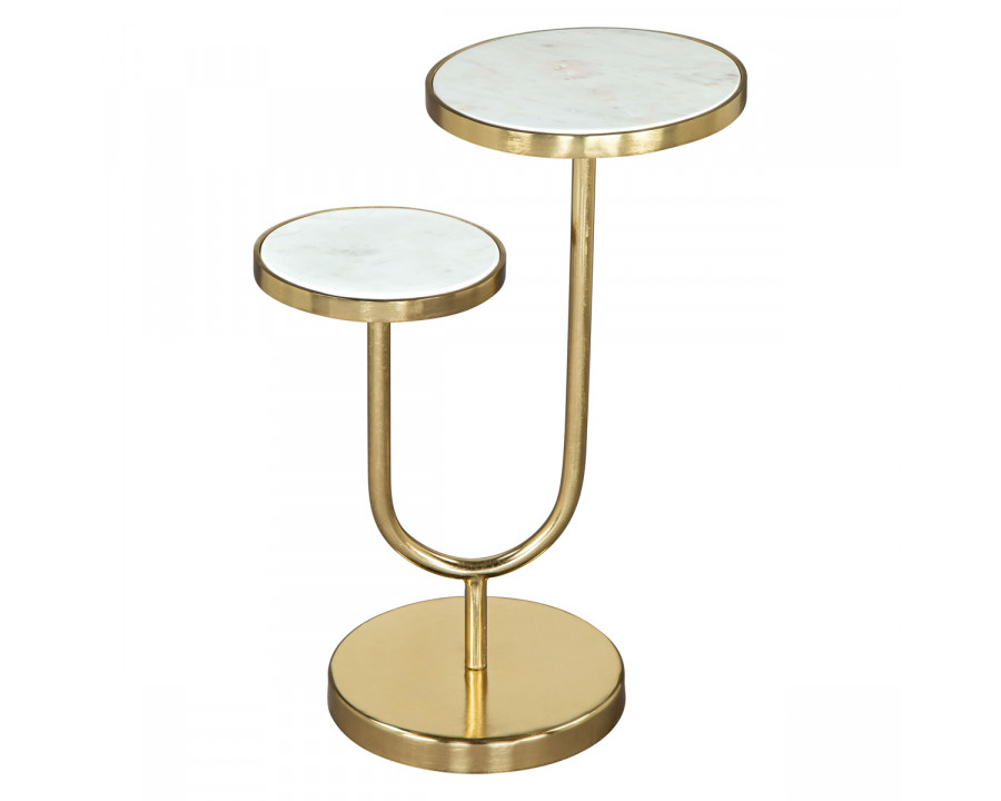 ZUO - Marc Side Table in White/Gold