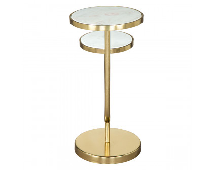 ZUO - Marc Side Table in White/Gold