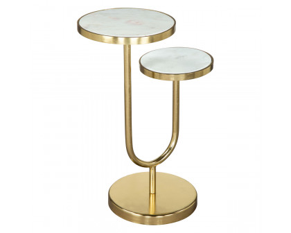 ZUO - Marc Side Table in White/Gold