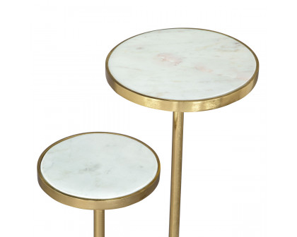 ZUO - Marc Side Table in White/Gold