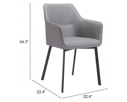 ZUO Adage Dining Chair - Gray/Matte Black