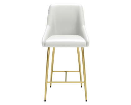 ZUO Madelaine Counter Chair - White/Gold