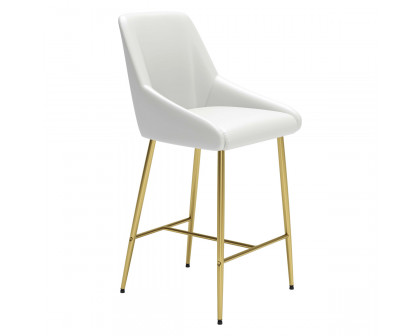 ZUO Madelaine Counter Chair - White/Gold